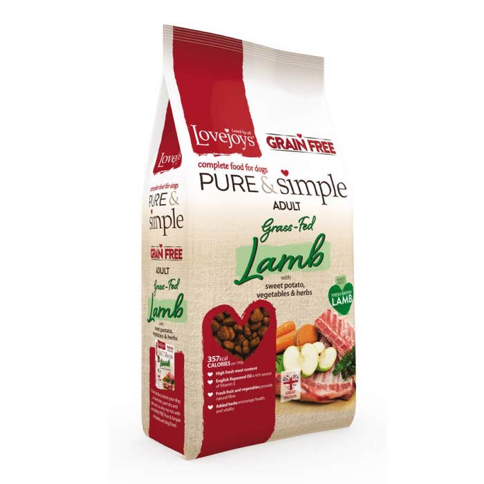 Lovejoys Pure & Simple Grain Free Adult Dry Dog Food Lamb with Veg 12kg | Animed