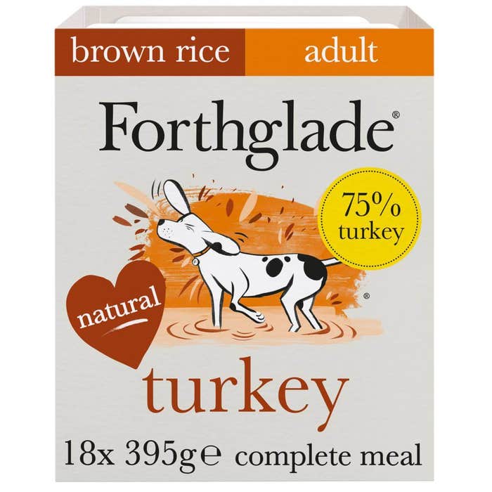 Forthglade Natural Wet Dog Food - Turkey 18x395g Trays