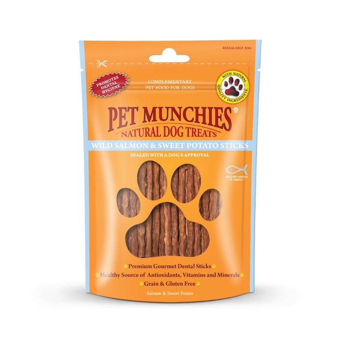 Pet Munchies Wild Salmon and Sweet Potato Dog Treats 90g