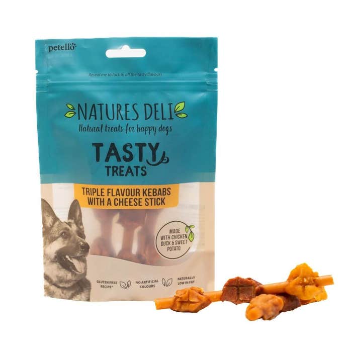 Natures Deli Triple Flavour Kebabs Dog Treats 100g