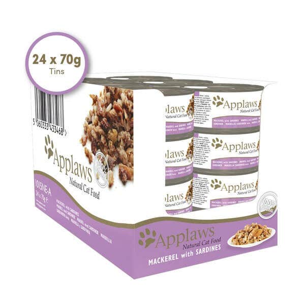 Applaws Natural Wet Cat Food - Mackerel with Sardines 24x70g