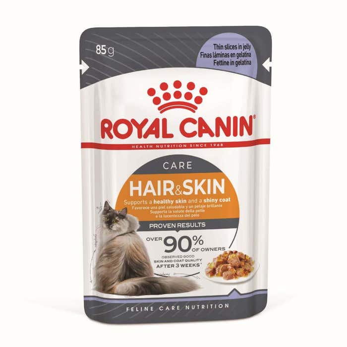 Royal Canin Care - Hair and Skin Wet Cat Food in Jelly 12x85g Pouches