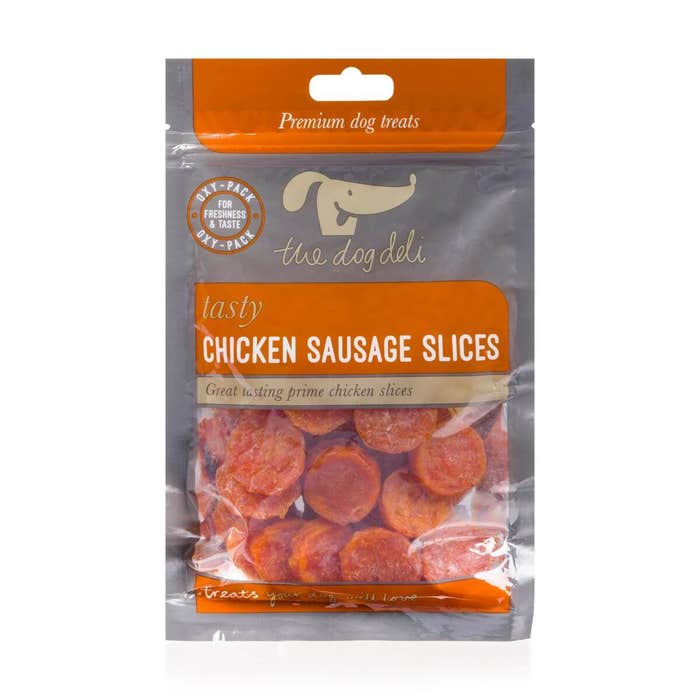 Petface The Dog Deli - Chicken Sausage Slices Dog Treats 100g