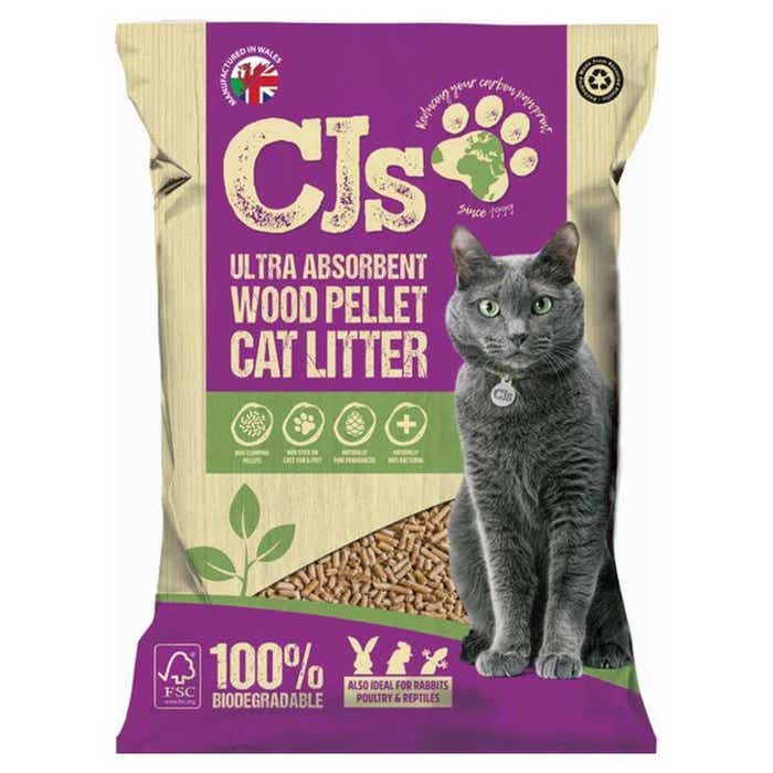 CJs Ultra Absorbent Wood Pellet Cat Litter