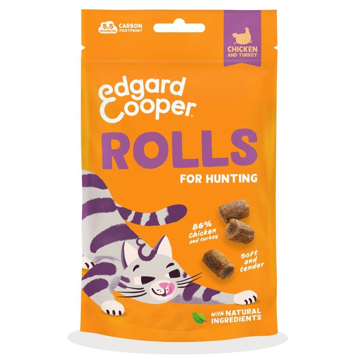 Edgard & Cooper Cat Treats Chicken & Turkey Soft Rolls 45g | Animed