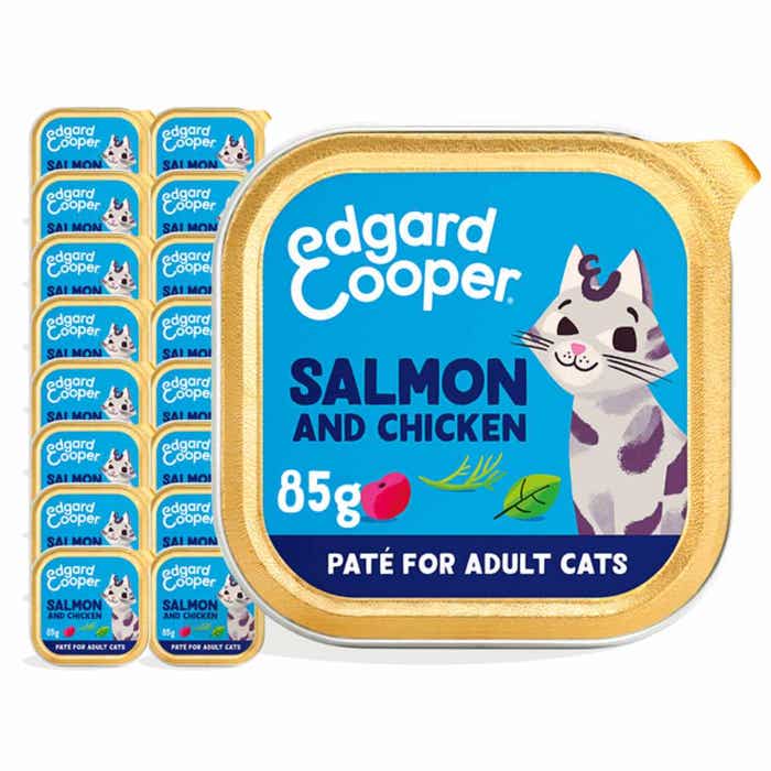 Edgard & Cooper Adult Wet Cat Food Salmon & Chicken Pate 16x85g Foils | Animed