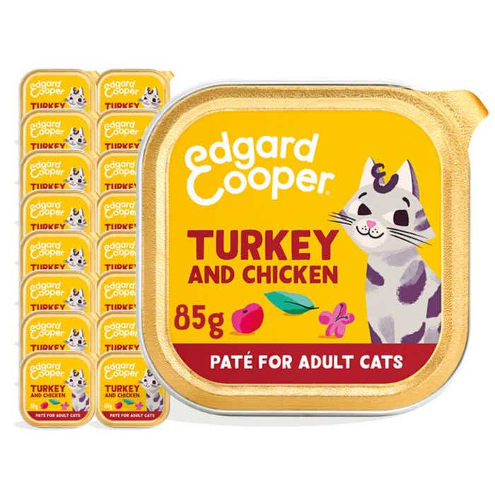 Edgard & Cooper Adult Wet Cat Food Turkey & Chicken Pate 16x85g Foils | Animed