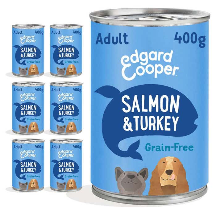 Edgard & Cooper Adult Wet Dog Food Salmon & Turkey 6x400g Cans | Animed