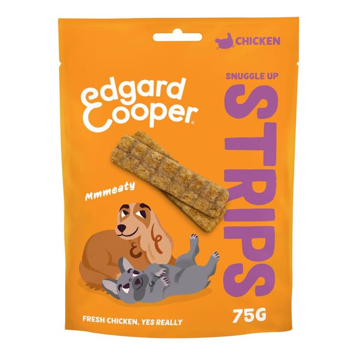 Edgard & Cooper Dog Treats Chicken Snuggle Up Strips 75g | Animed