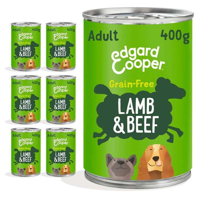 Edgard & Cooper Adult Wet Dog Food Lamb & Beef 6x400g Cans | Animed
