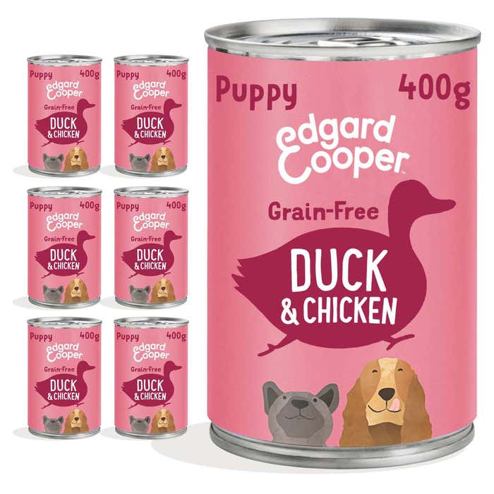 Edgard & Cooper Puppy Wet Food Duck & Chicken 6x400g Cans | Animed