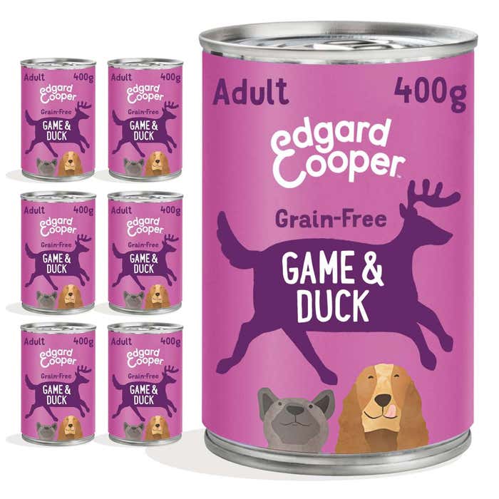Edgard & Cooper Adult Wet Dog Food Game & Duck 6x400g Cans | Animed