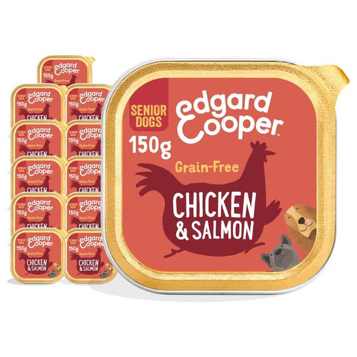 Edgard & Cooper Senior Wet Dog Food Chicken & Salmon 11x150g Foils | Animed