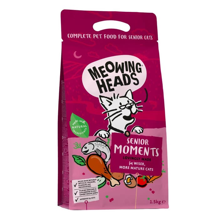 Meowing Heads Senior Moments Dry Cat Food 1.5kg | Animed