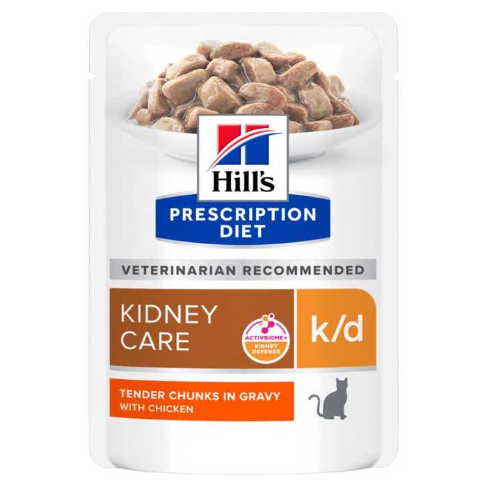 Hill's Prescription Diet k/d Kidney Care Wet Cat Food with Chicken - 12x85g Pouches