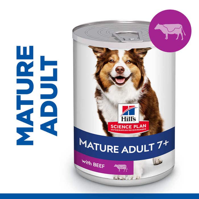Hill's Science Plan Mature Adult Wet Dog Food - Chicken and Beef Variety Pack 12x370g Can