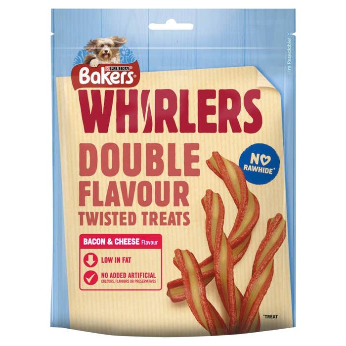 Bakers Whirlers Bacon And Cheese Dog Treats 130g | Animed