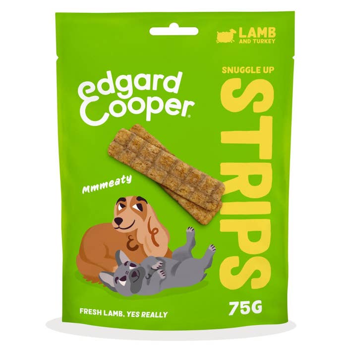 Edgard & Cooper Dog Treats Lamb & Turkey Snuggle Up Strips 75g | Animed