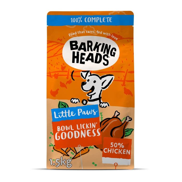 Barking Heads Little Paws Bowl Lickin Goodness Adult Dry Dog Food Chicken 1.5kg | Animed
