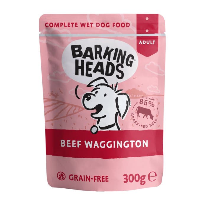 Barking Heads Beef Waggington Adult Wet Dog Food 10x300g Pouches | Animed