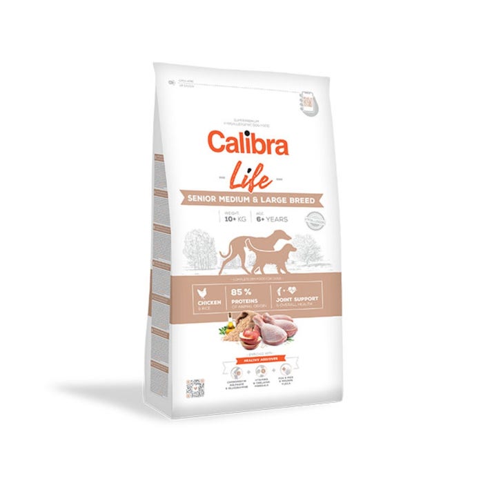 Calibra Life Senior Medium & Large Breed Dry Dog Food with Chicken & Rice 12kg