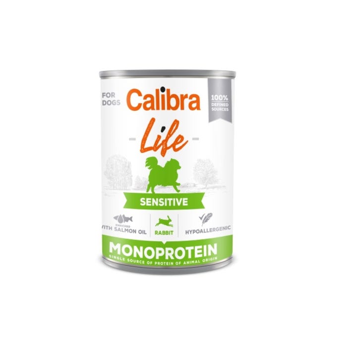 Calibra Life Sensitive Adult Wet Dog Food with Rabbit 6x400g Cans
