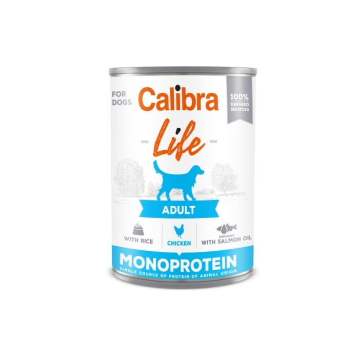 Calibra Life Adult Wet Dog Food Chicken with Rice 6x400g Cans