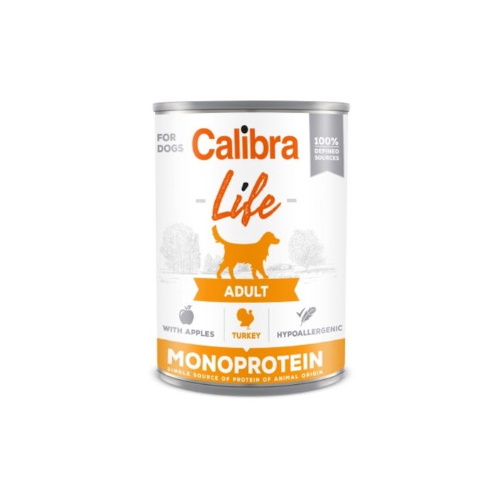 Calibra Life Adult Wet Dog Food Turkey with Apples 6x400g Cans