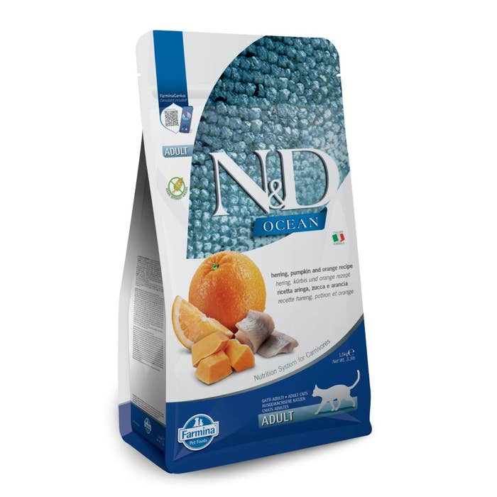 Farmina N&D Ocean Adult Dry Cat Food Herring, Pumpkin & Orange 1.5kg | Animed