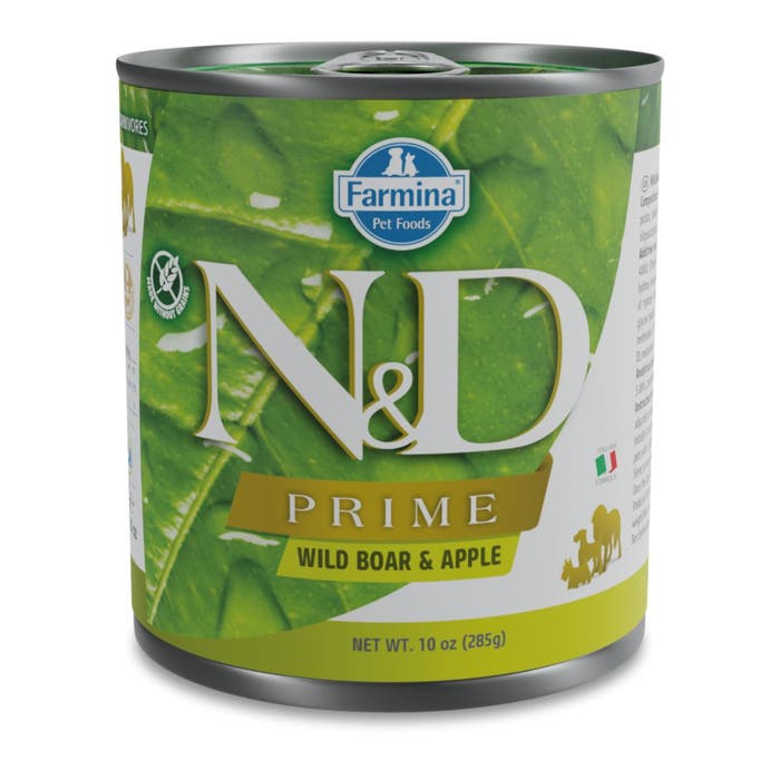 Farmina N&D Prime Adult Wet Dog Food Wild Boar & Apple 6x285g Cans | Animed