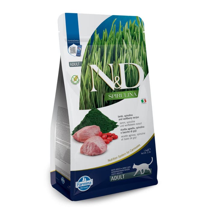 Farmina N&D Spirulina Adult Dry Cat Food Lamb & Wolfberry 1.5kg | Animed