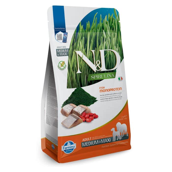 Farmina N&D Spirulina Med/Maxi Adult Dry Dog Food Herring & Wolfberry 7kg | Animed