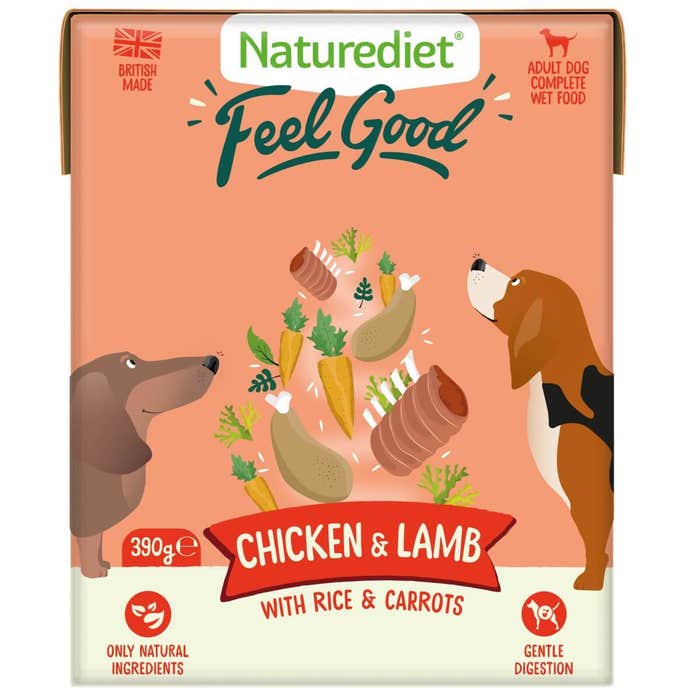 Naturediet Feel Good - Wet Dog Food with Chicken & Lamb 18x390g Cartons