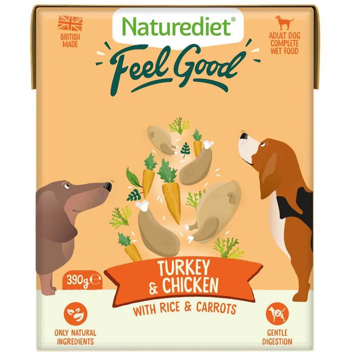 Naturediet Feel Good - Wet Dog Food with Turkey & Chicken 18x390g Cartons
