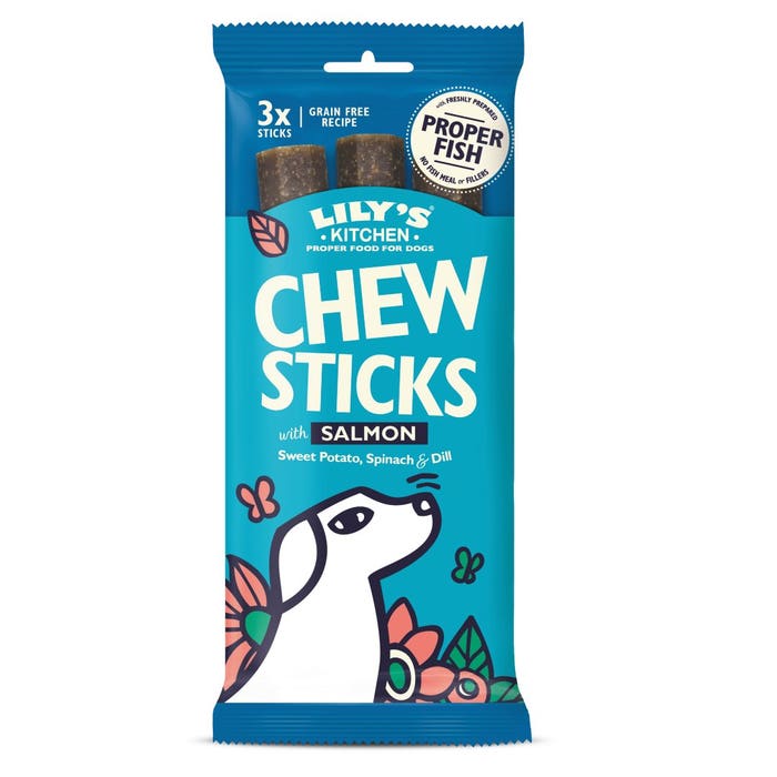 Lily's Kitchen Chew Sticks with Salmon for Dogs 3pk 120g