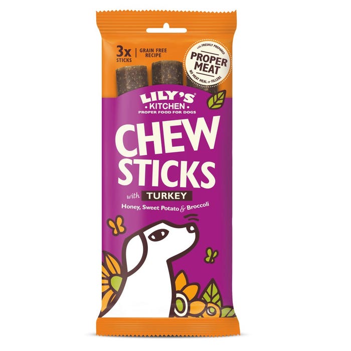 Lily's Kitchen Chew Sticks with Turkey for Dogs 3pk 120g