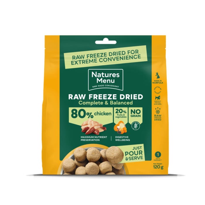 Natures Menu Raw Freeze Dried Adult Dog Food 80/20 Chicken