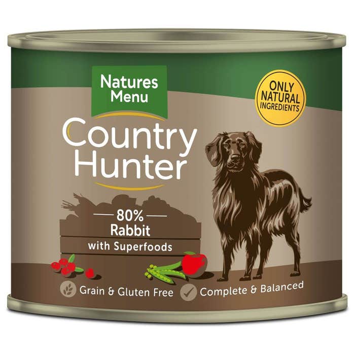 Natures Menu Country Hunter Wet Dog Food - Rabbit 6x600g Cans