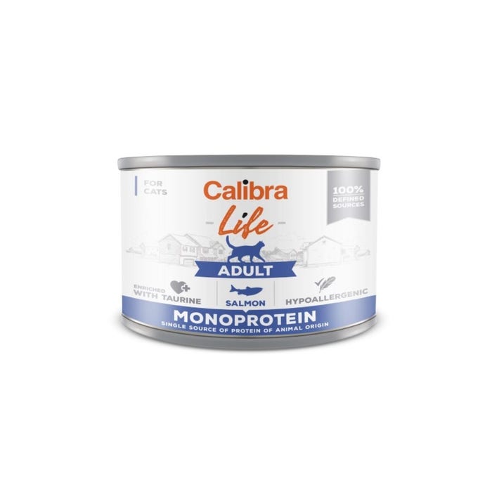 Calibra Life Adult Wet Cat Food with Salmon 6x200g Cans
