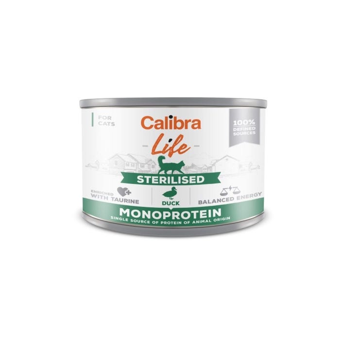 Calibra Life Sterilised Adult Wet Cat Food with Duck 6x200g Cans