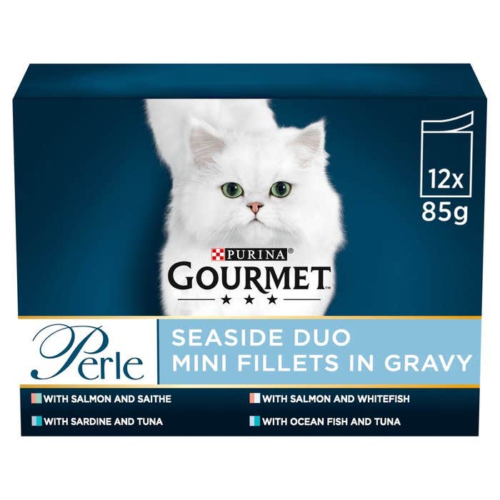 GOURMET Perle Wet Cat Food in Gravy Seaside Duo 12x85g Pouches