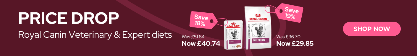 product picture of Royal Canin Renal & Early Renal cat food with 'save 18%' and 'save 19%' stickers