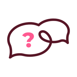 speech bubbles with a question mark inside