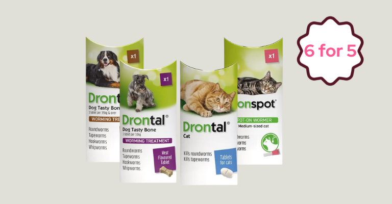 6 for the price of 5 on Drontal & Dronspot Wormers